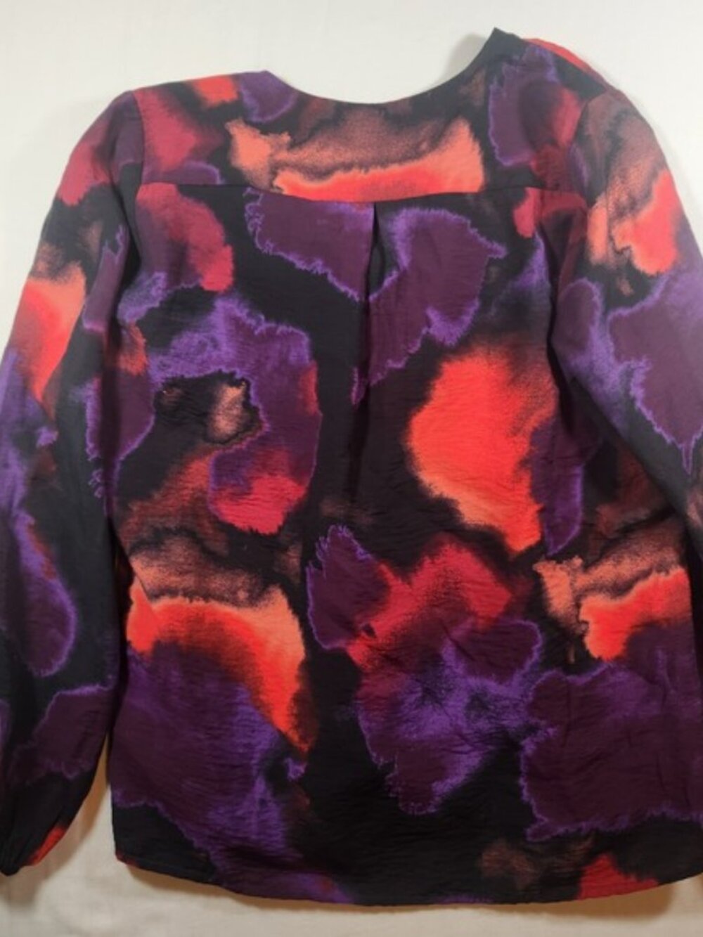 InWear FaberIW Shirt Abstract Watercolor Print Blouse Purple Red Size 10 - Picture 3 of 5